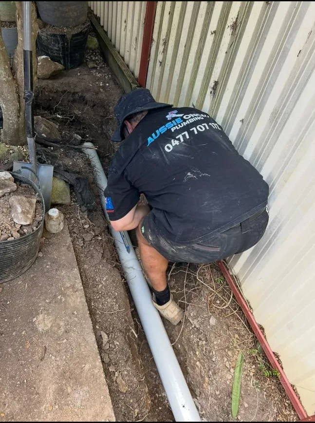 Replacing a stormwater pipe beside a house